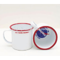 Tasse d&#39;émail faite sur commande d&#39;impression de logo, tasse de camping d&#39;émail d&#39;acier au carbone